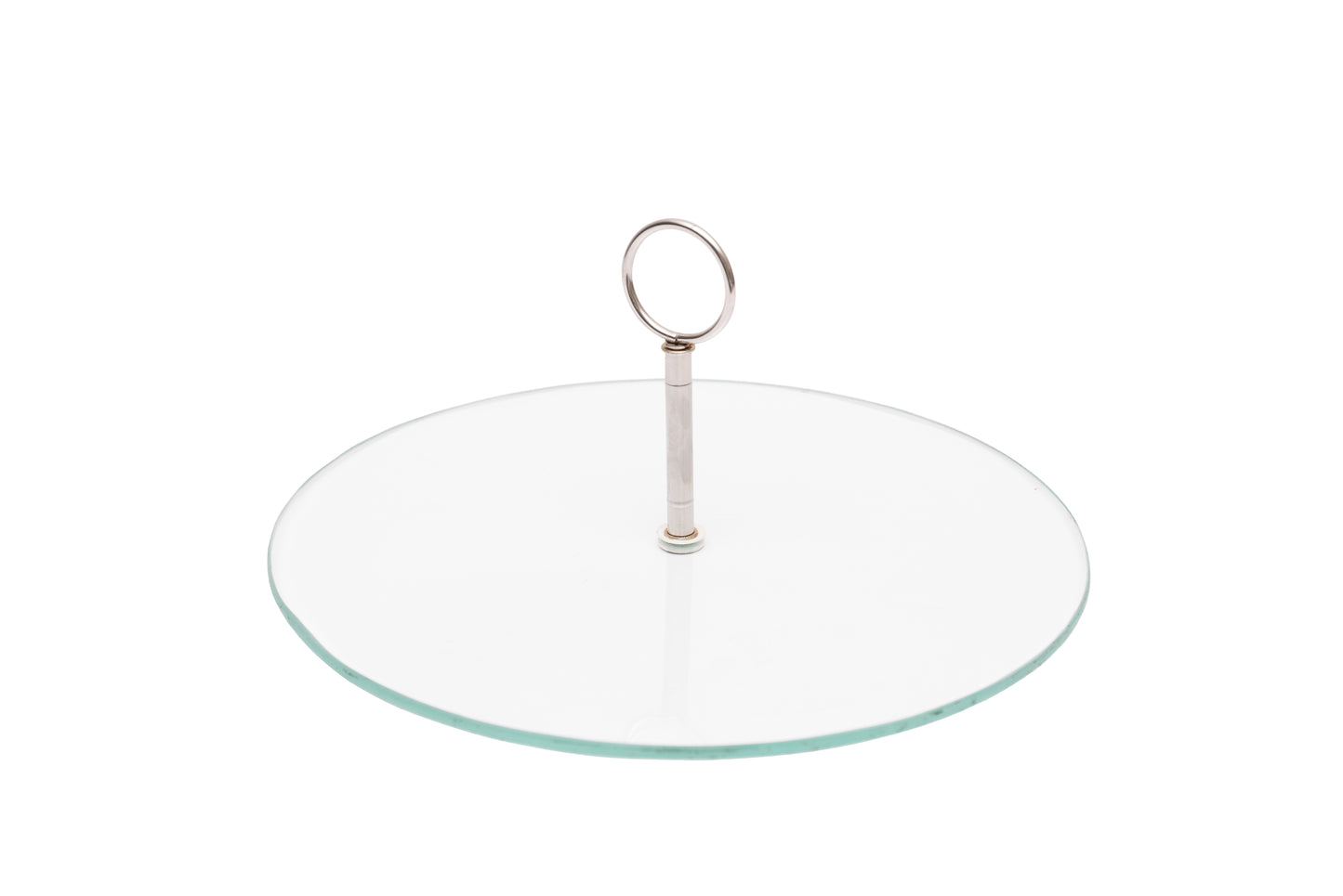 Base de vidrio con mango inox.