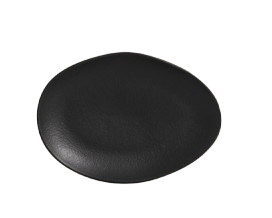 Plato postre/entrada oval NEGRO ORGANICO