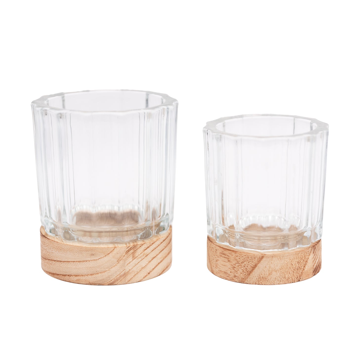 Velero de vidrio base de madera chico
