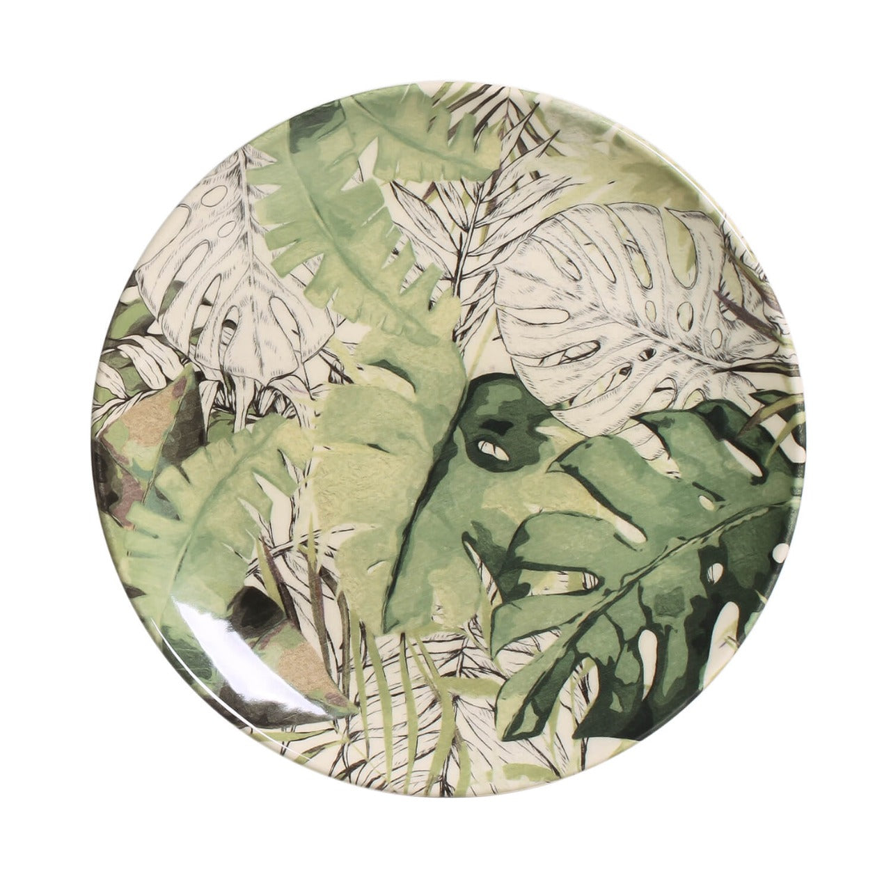 Plato postre follaje