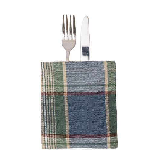 Porta Servilleta Cuadros Azul y Verde