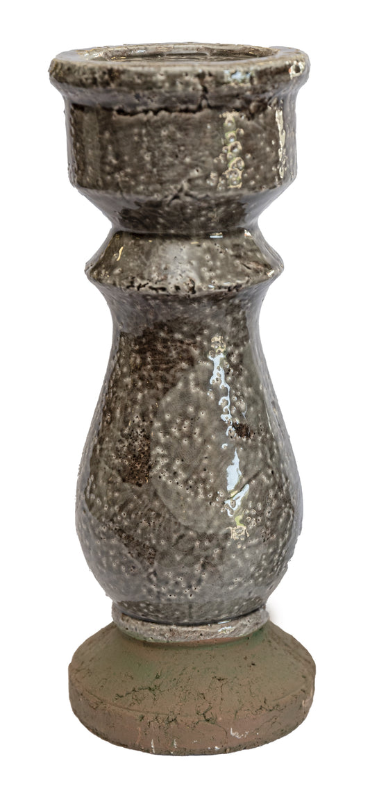 Porta Vela Ceramica Vintage Oscuro (G)