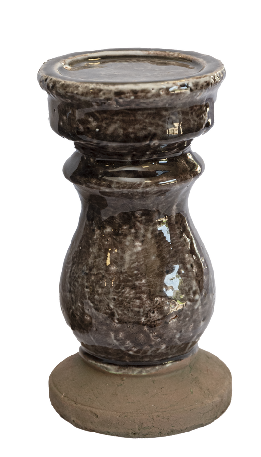 Porta Vela Ceramica Vintage Oscuro (M)