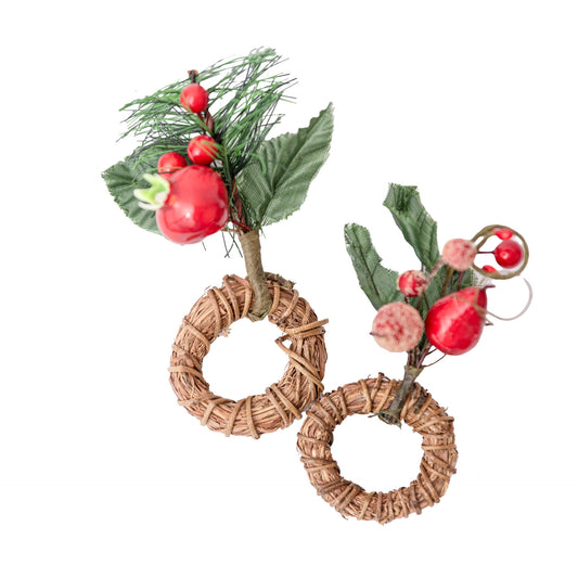 Servilletero Fruto Rojo Navideño