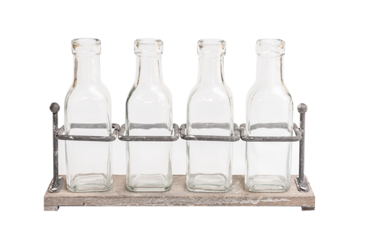 Set de 4 Floreritos Botella