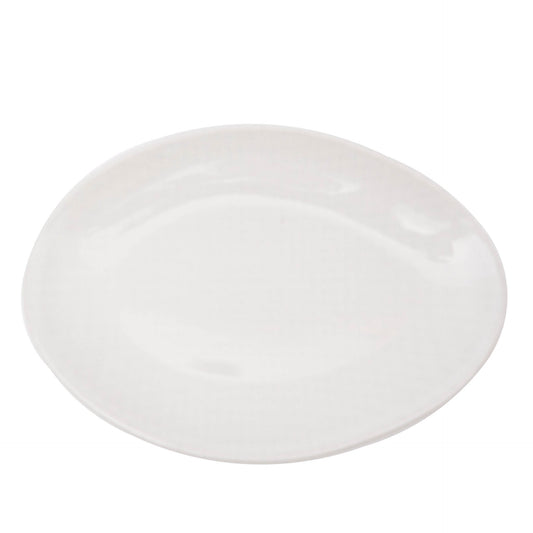 Plato Postre/entrada Oval Blanco Orgánico