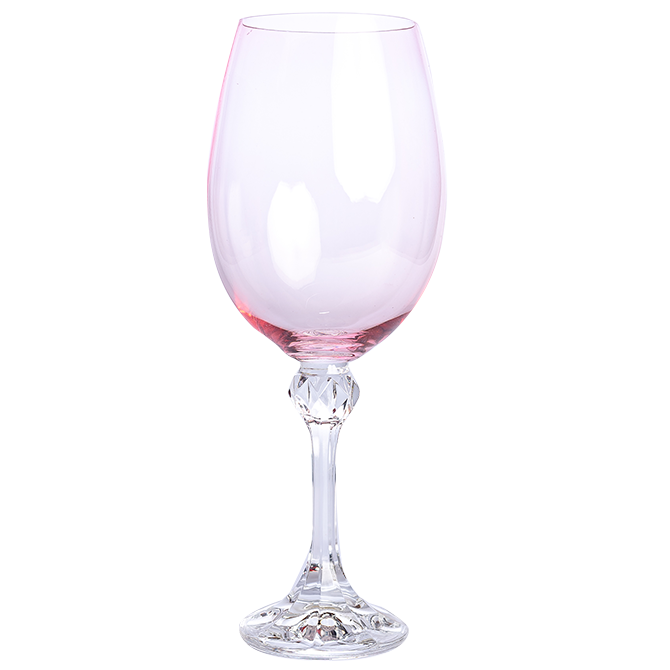 COPA DE VINO ROSE CRISTAL DE BOHEMIA