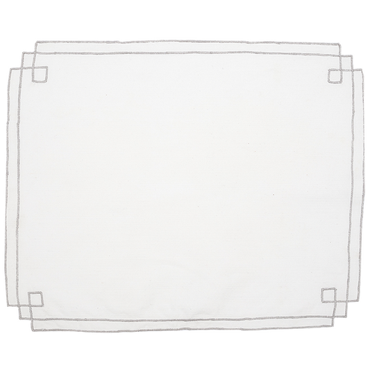 INDIVIDUAL BLANCO BORDADO GRIS